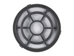 Round vacuum cleaner filter with a white mesh and black plastic frame.