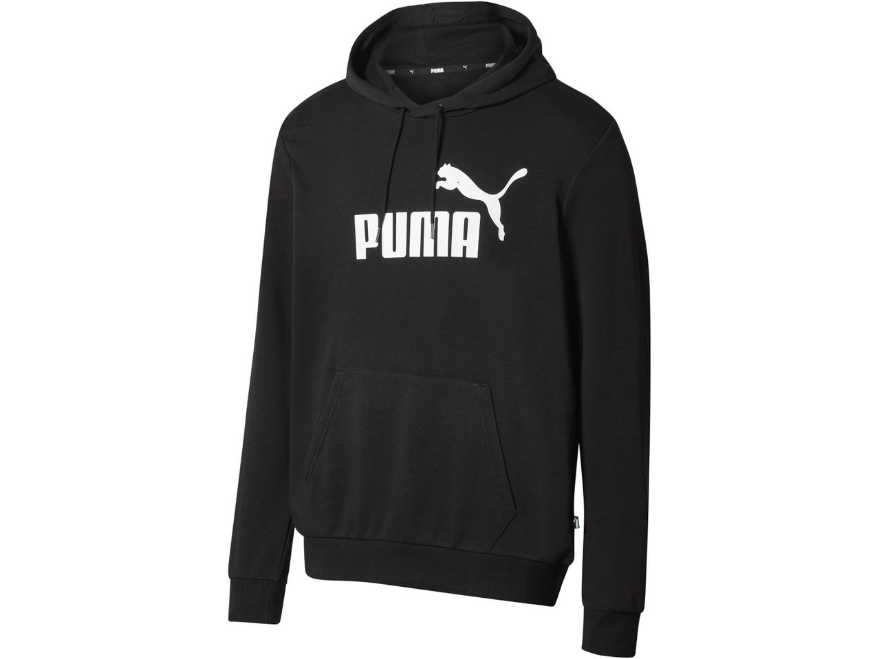 Black Puma hoodie with a white logo on the front
