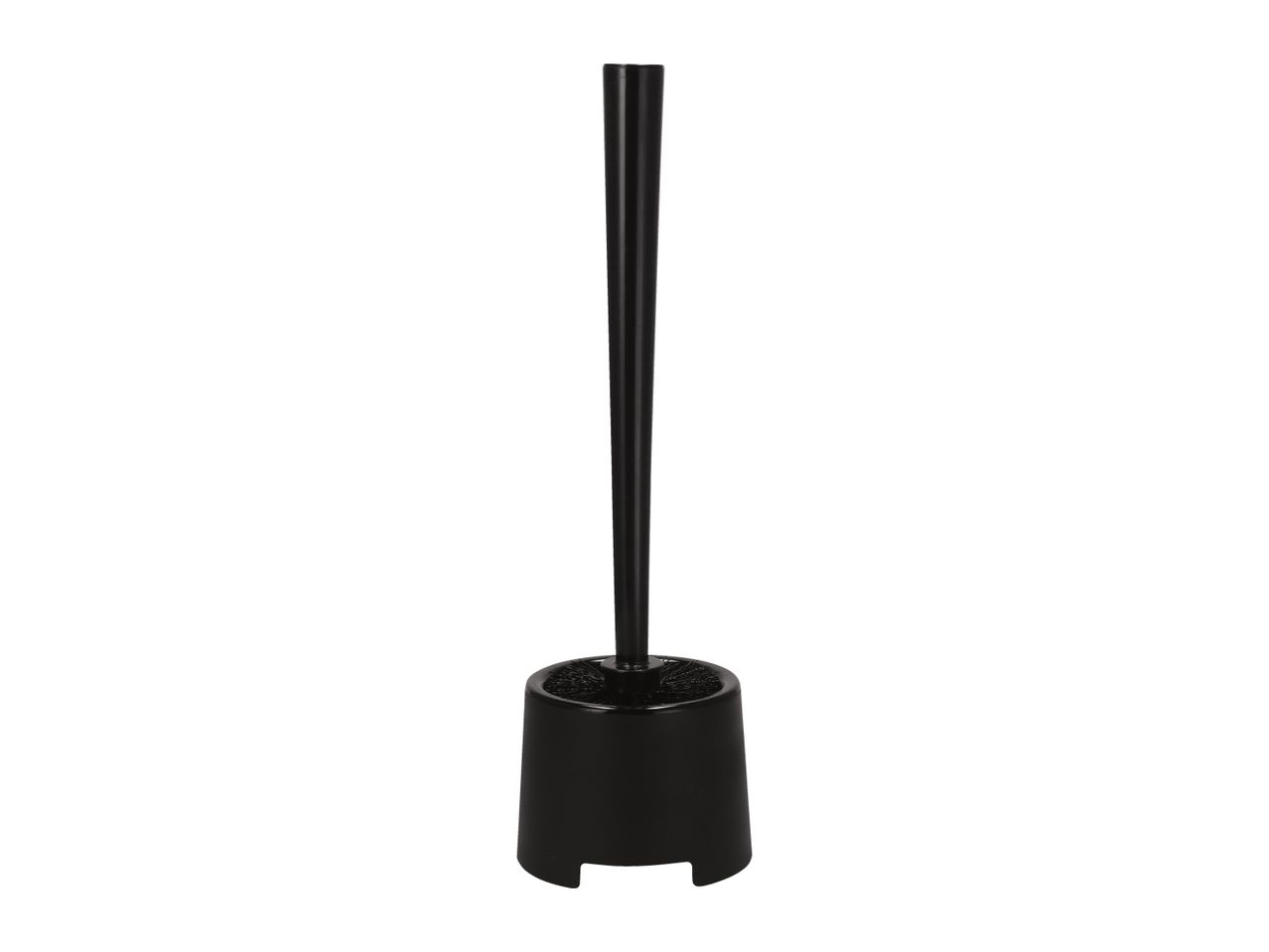 Black toilet brush with holder