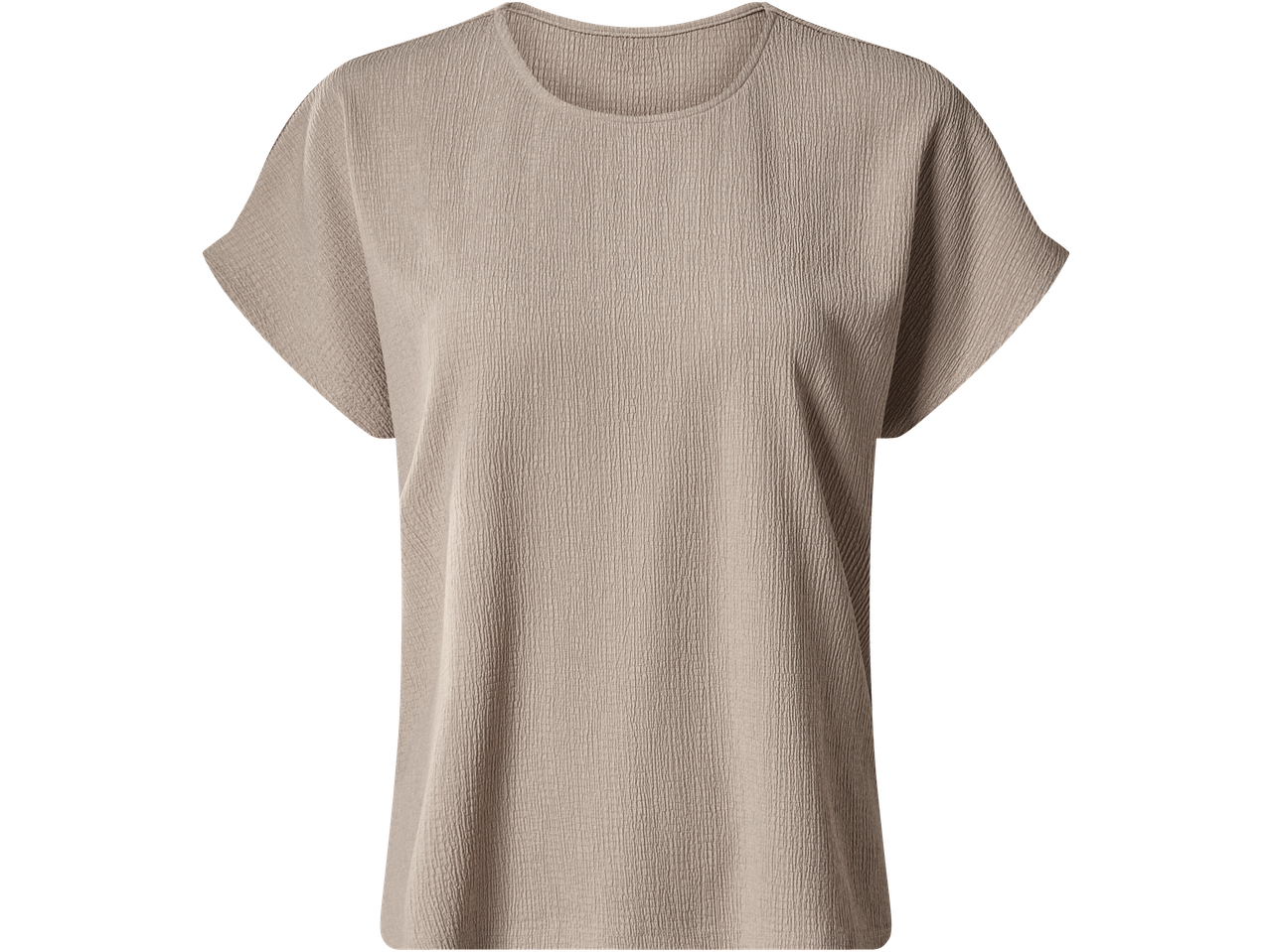 ESMARA ženski top kratkih rukava u bež boji s teksturiranom tkaninom