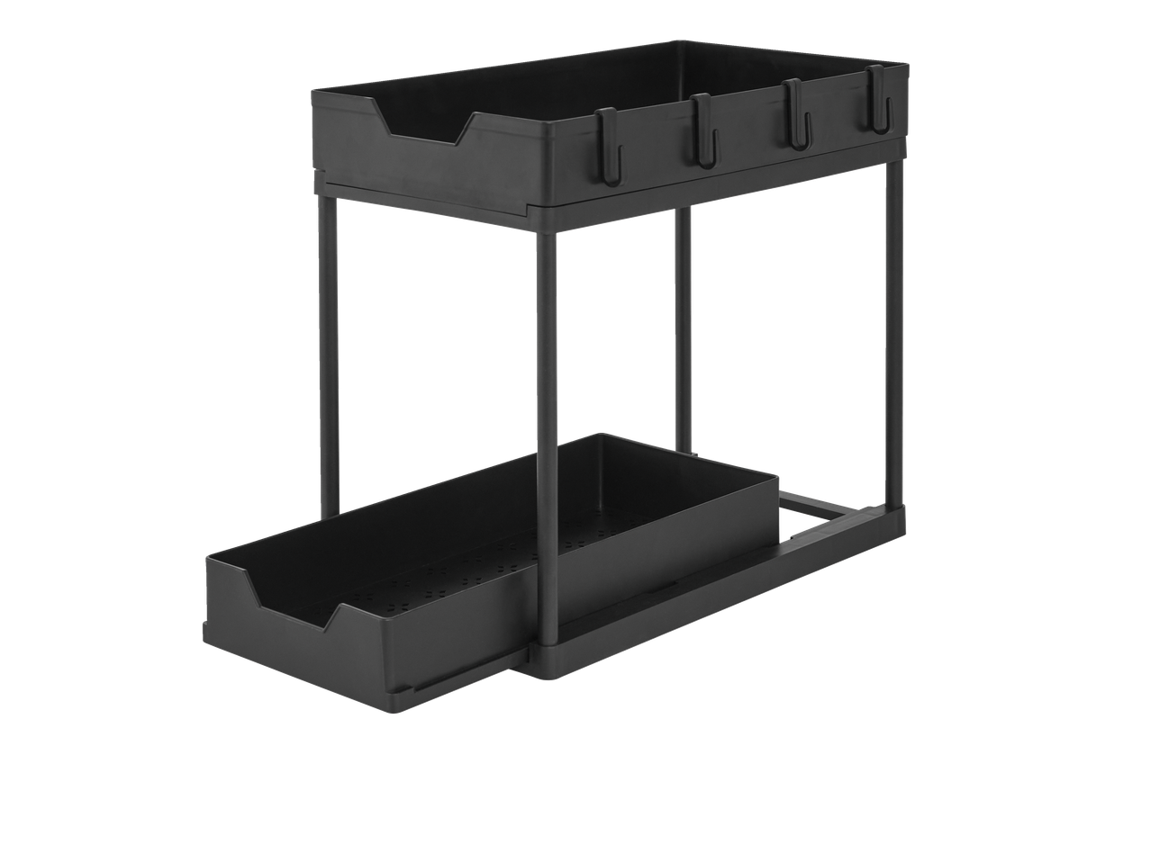 LIVARNO Home organizator sub chiuvetă cu 2 niveluri, sertar culisant și cârlige