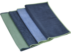 Conjunto de quatro panos de microfibra W5 em tons de verde e azul