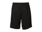 Black athletic shorts with an elastic waistband