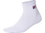 A white Fila ankle sock with the Fila logo on the side.