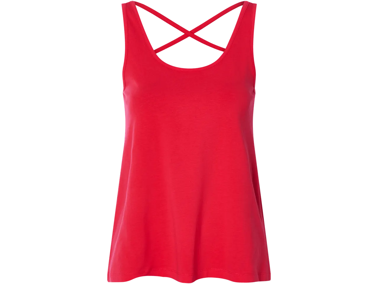 Red criss-cross back tank top.