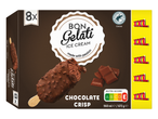 Embalagem de 8 picolés Bon Gelati XXL sabor Chocolate Crisp.