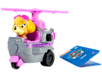 Figura e veículo PAW PATROL Skye, um helicóptero rosa com um cão amarelo.