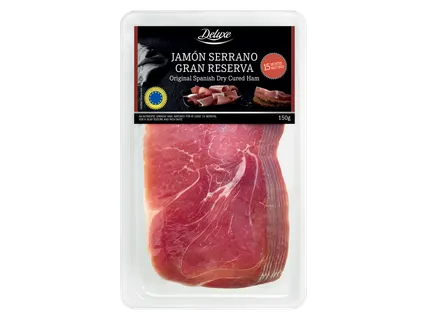 Deluxe Vītināts šķiņķis "Jamón Serrano" šķēlēs 150g
