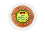 Pico de gallo without coriander in a clear plastic container, 120g.