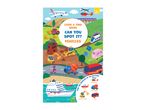Colorful children's look and find book cover featuring various vehicles on land, sea, and air.