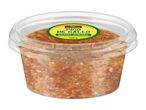 Pico de Gallo without coriander in a clear plastic container, 120g.