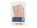 Filets de pangasius emballés sous vide avec le label ASC.