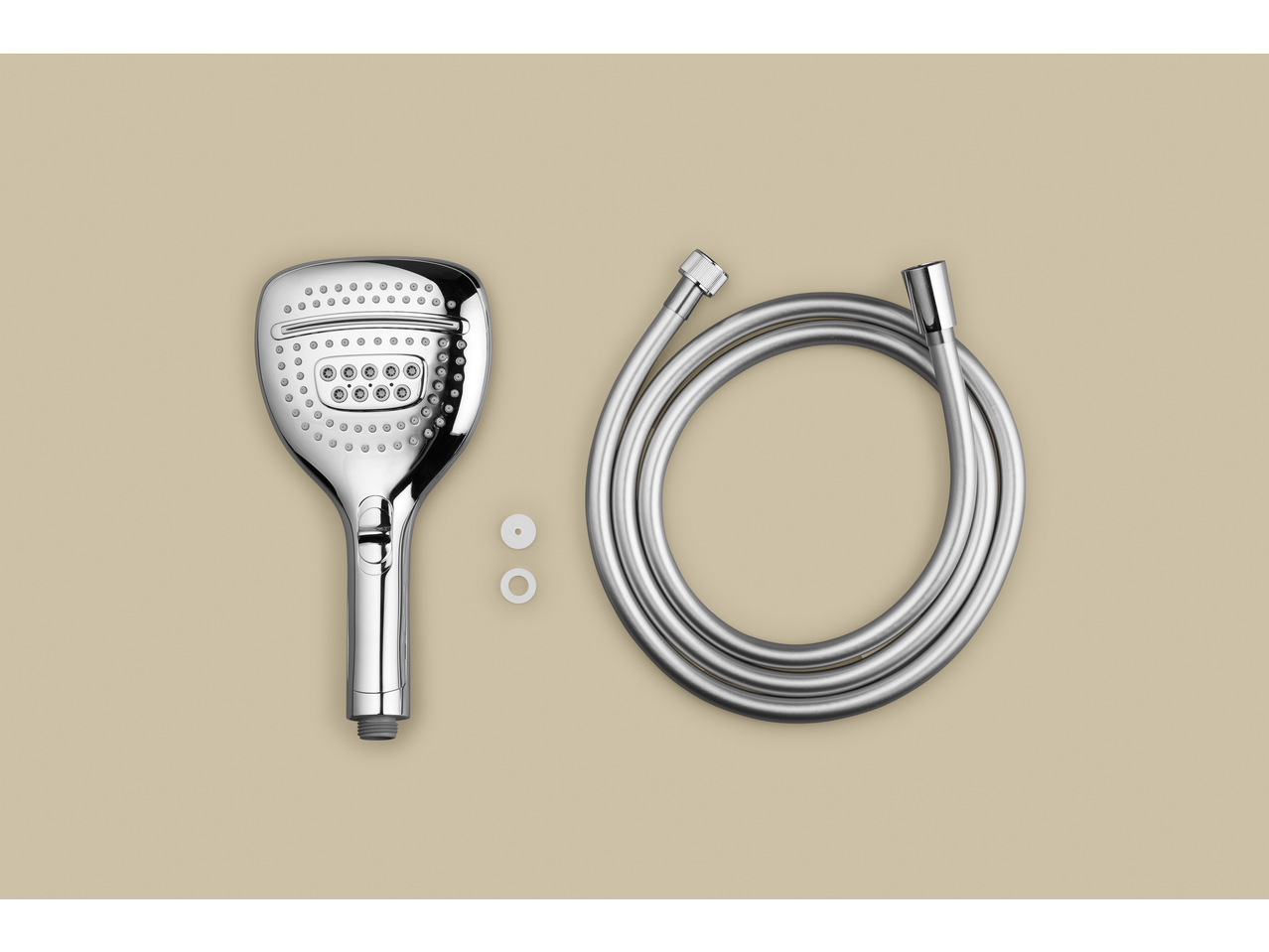 Livarno set za tuširanje: kromirana tuš glava i crijevo za tuš