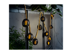 String lights with oriental-style spherical lanterns, LED lighting.