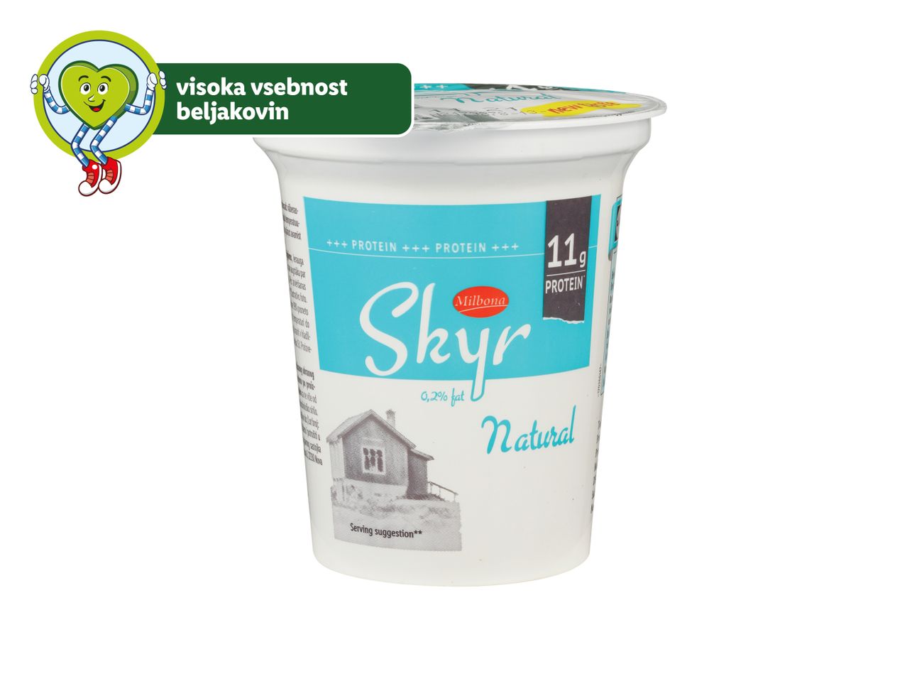 Milbona Skyr, naravni jogurt z visoko vsebnostjo beljakovin.