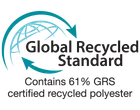 Global Recycled Standard: Contiene il 61% di poliestere riciclato certificato GRS.
