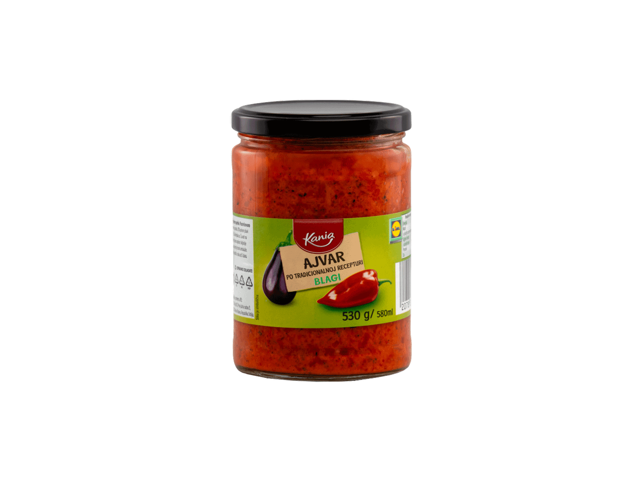 Tegla ajvara blagog ukusa, napravljenog po tradicionalnoj recepturi, sa paprikom i patlidžanom.