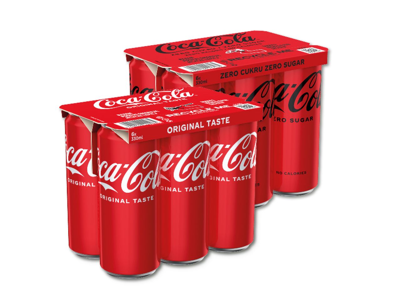 Divas Coca-Cola bundžu kastes.