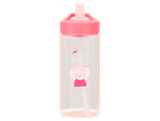 Pink Peppa Pig water bottle with a straw