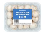Oaklands baby button mushrooms in a container.