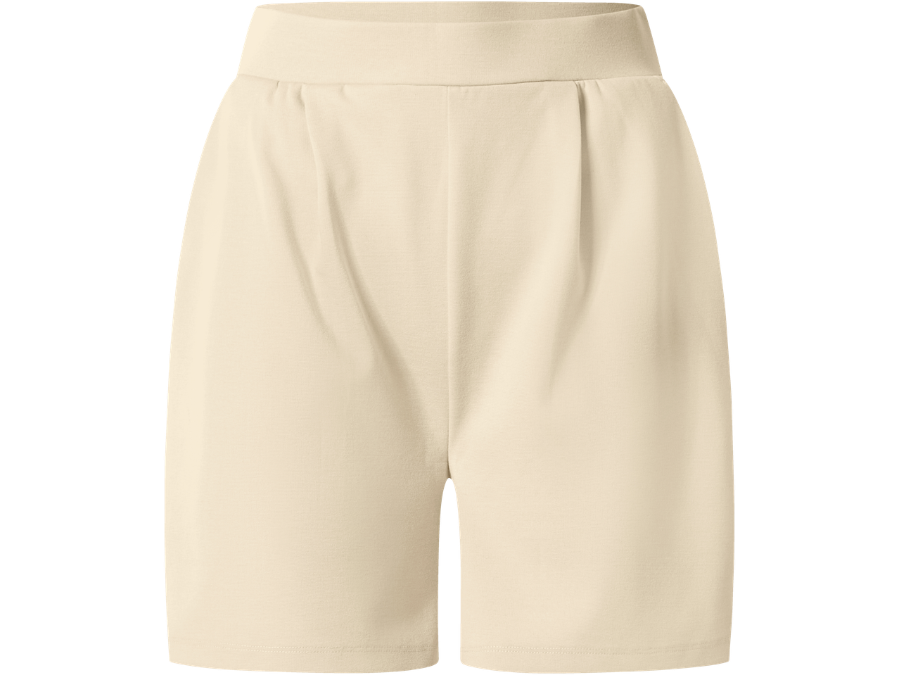 Pantaloni scurți crem ESMARA Caprileggings cu talie înaltă și pliuri
