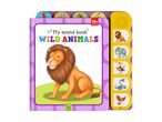 Sound book featuring wild animals: lion, elephant, monkey, snake, and owl.