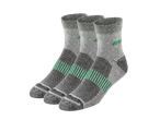 Tre calze da lavoro Parkside® grigie con strisce verdi.