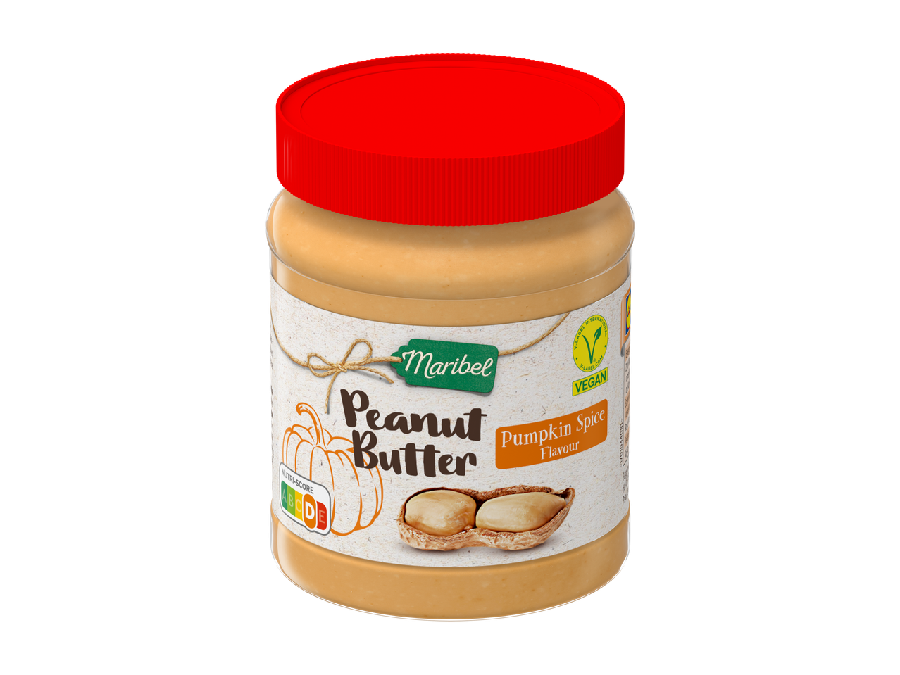 Maribel pumpkin spice ízű mogyoróvaj piros kupakos üvegben