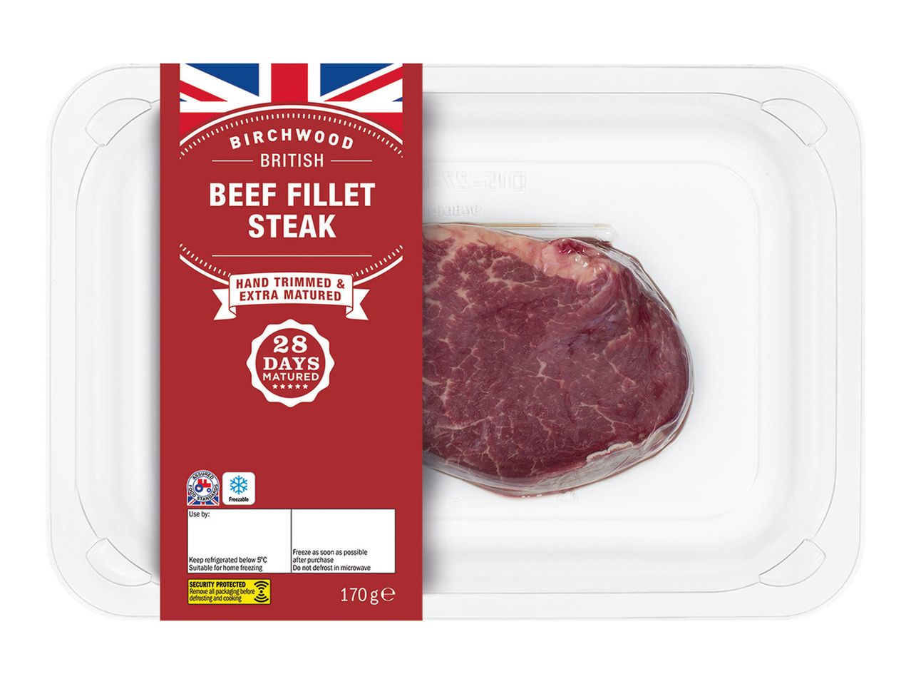 Birchwood British beef fillet steak, 28 days matured.