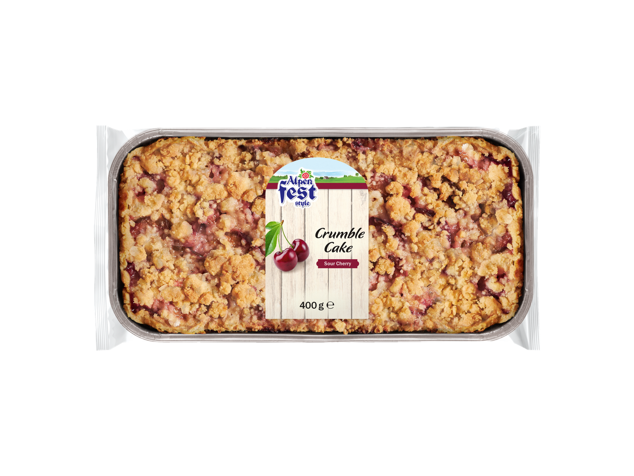 Alpen Fest Zure Kers Kruimeltaart, 400g