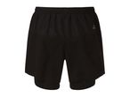 Black men's athletic shorts with an inner compression layer.