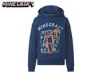 Blue hoodie with a Minecraft character holding a pickaxe and the text 'TIME TO MINE!'