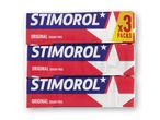 Tre pakker Stimorol tyggegummi.