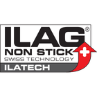Sigla ILAG NON STICK SWISS TECHNOLOGY ILATECH cu o săgeată roșie în sus și un semn plus.