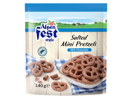 Alpenfest Mini pretzels met chocolade