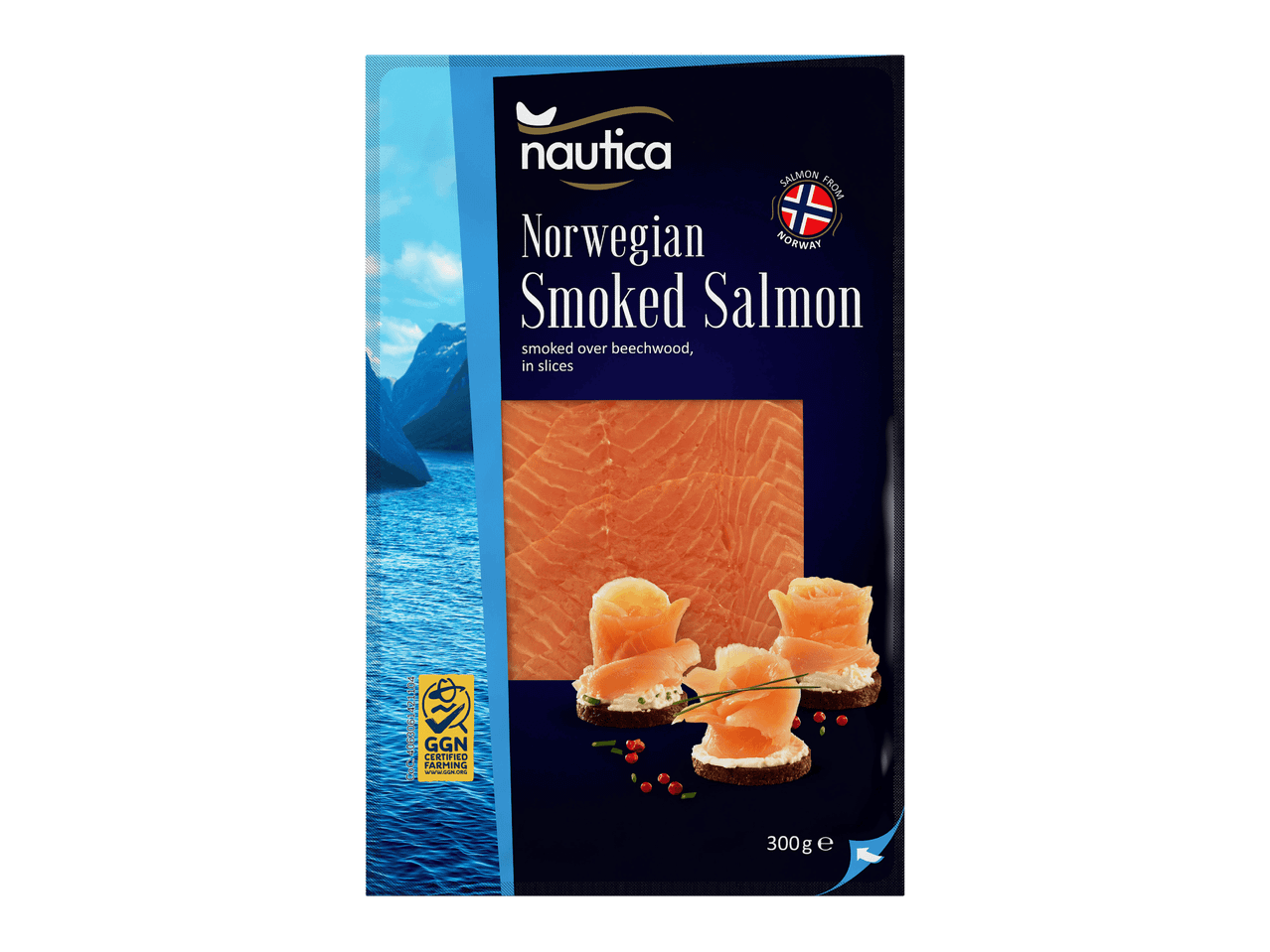 Norjalaista savulohta, viipaleina, 300 g