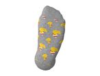 Grey sock with a yellow duck pattern