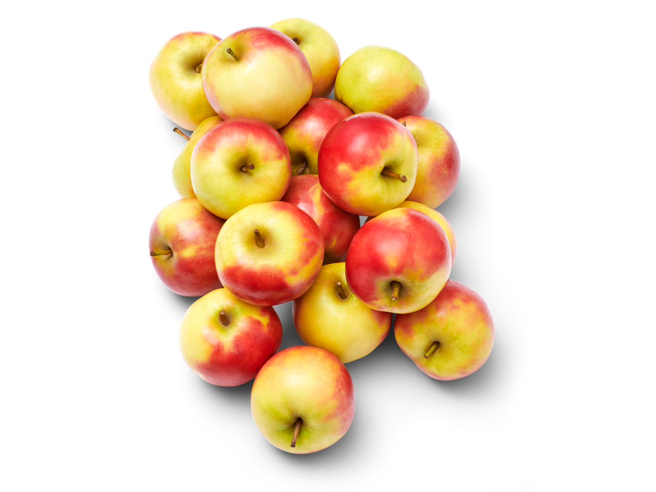 Een hoop rode en gele appels.