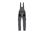 Gray work overalls with black accents and multiple pockets