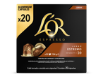 Een verpakking met 20 lungo espresso koffiecups met intensiteit 10.