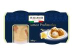 Lemon profiteroles in a container and on a plate, with lemon slices, 160g.
