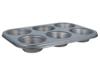 Forma de metal para muffins, seis cavidades.