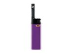 Purple utility lighter with a black top and a small logo