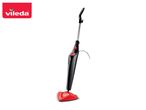 Vileda steam mop, a cleaning tool with a red base and silver handle.