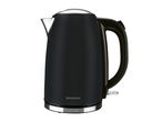 A black Breville electric kettle with a stainless steel lid.