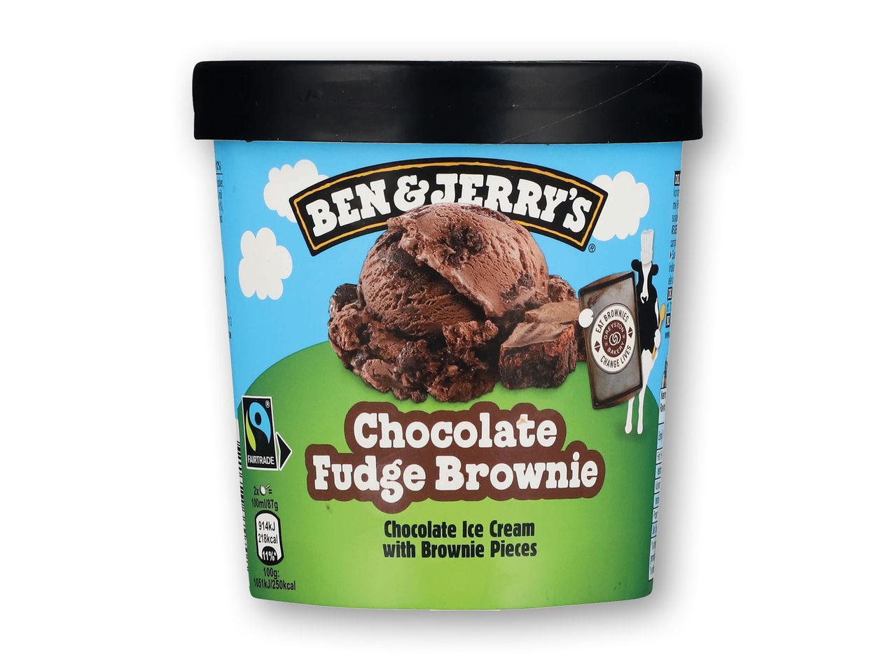 Ben & Jerry's Chocolate Fudge Brownie is med brownie stykker.