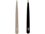 A pair of Cien Beauty tweezers in beige and black.