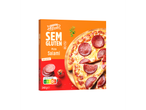 Caixa de Pizza de Salame Sem Glúten Tastino com Nutri-score D e 348g de peso.