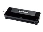 A black FoodSaver vacuum sealer sits on a white background.