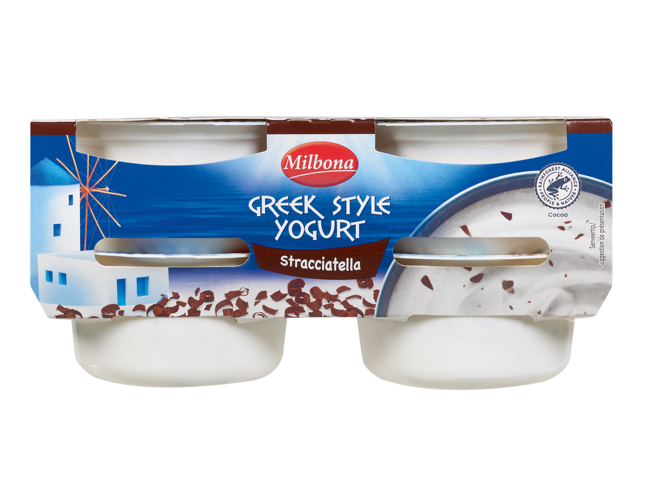Milbona yaourt grec Stracciatella en pack de 2
